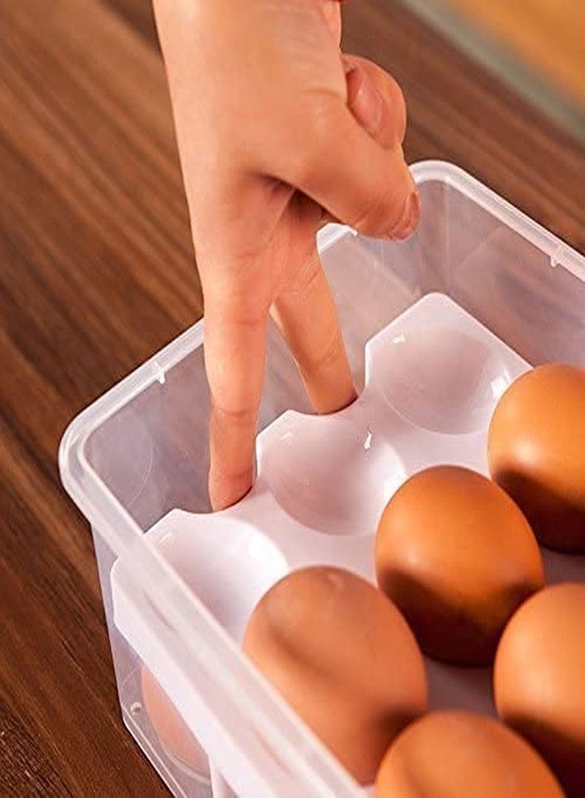 Portible Double Layer 32 Grid Egg Storage Box for Egg Storage Container Holder with Lid and Tray Plastic Carrier Cases Refrigerator Fridge Kitchen Food Storage Box Outdoor (Pack of 1). - Image 4